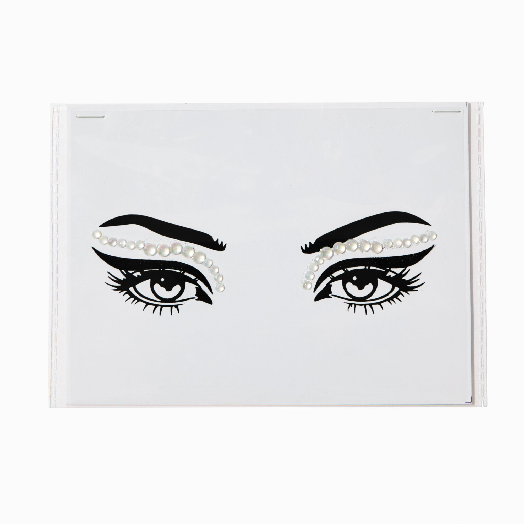 Eye-liner en strass aile de papillon noir et transparent,