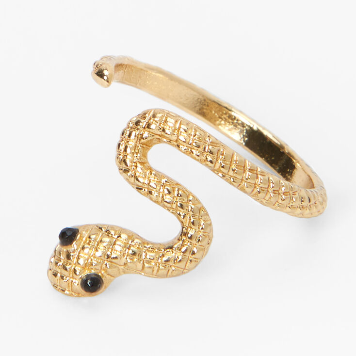 Gold-tone Embellished Snake &amp; Geometric Rings Set - 10 Pack,