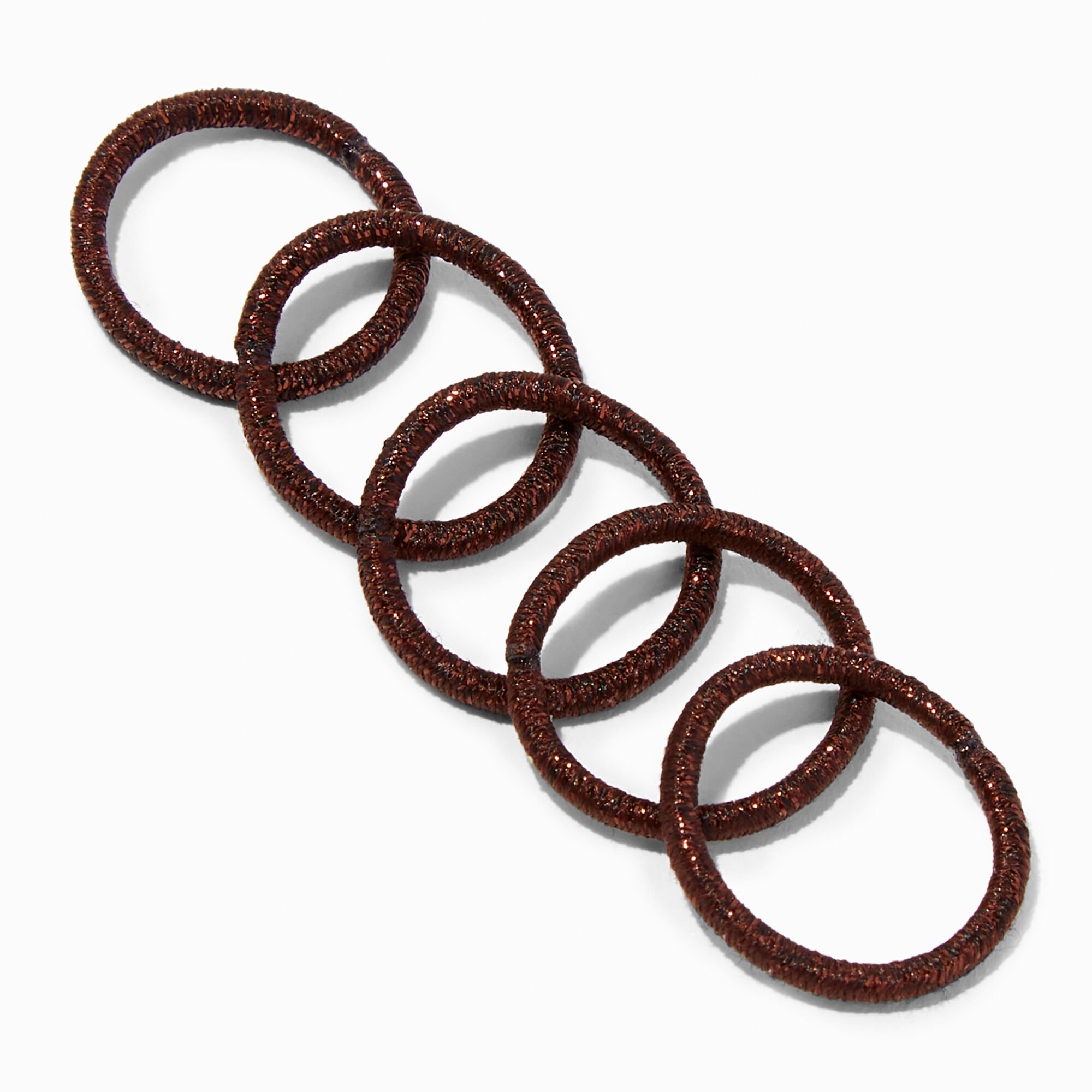 Brown Lurex Small Hair Ties - 30 Pack