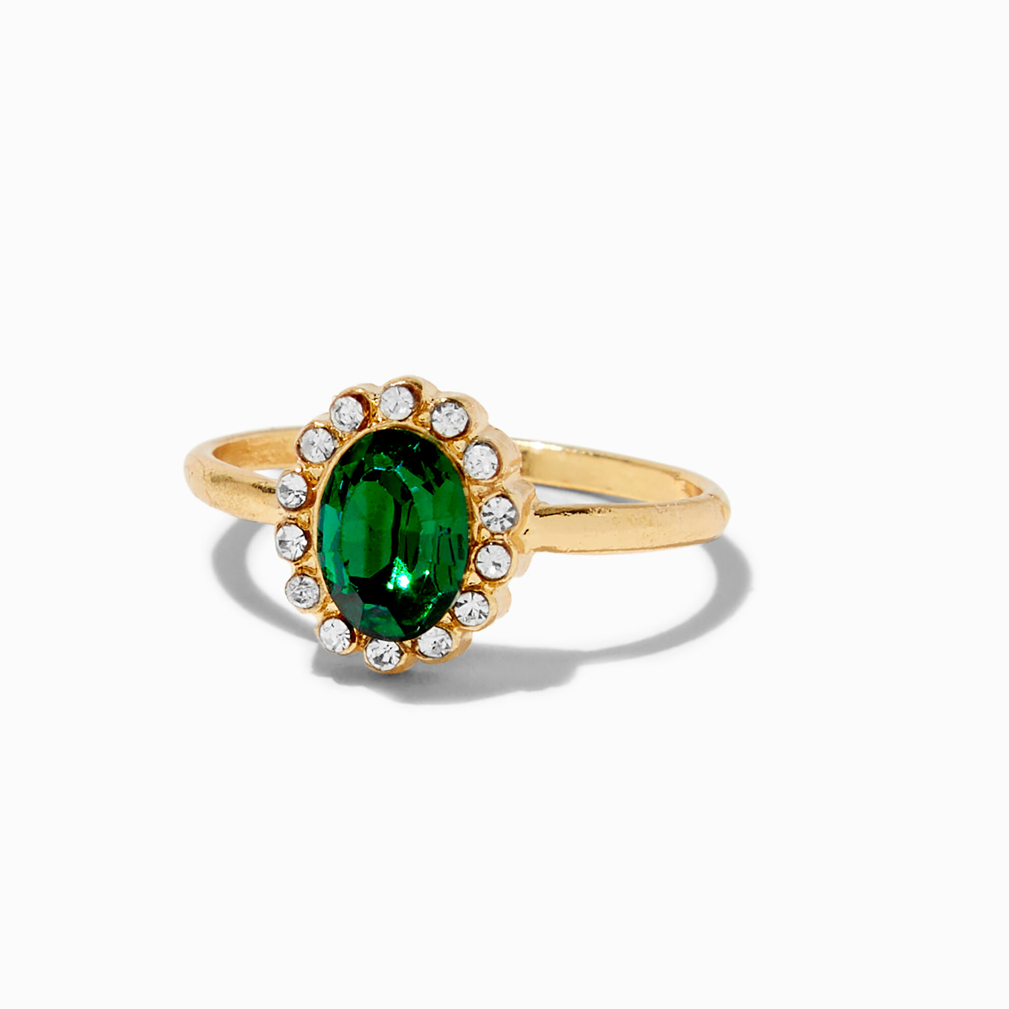 Gold-tone & Emerald Bow Mixed Rings - 10 Pack,