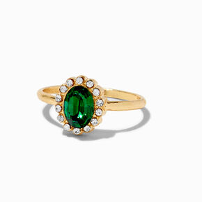 Gold-tone &amp; Emerald Bow Mixed Rings - 10 Pack,
