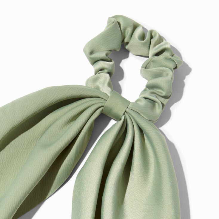 Small Sage Green Hair Scrunchie Scarf,