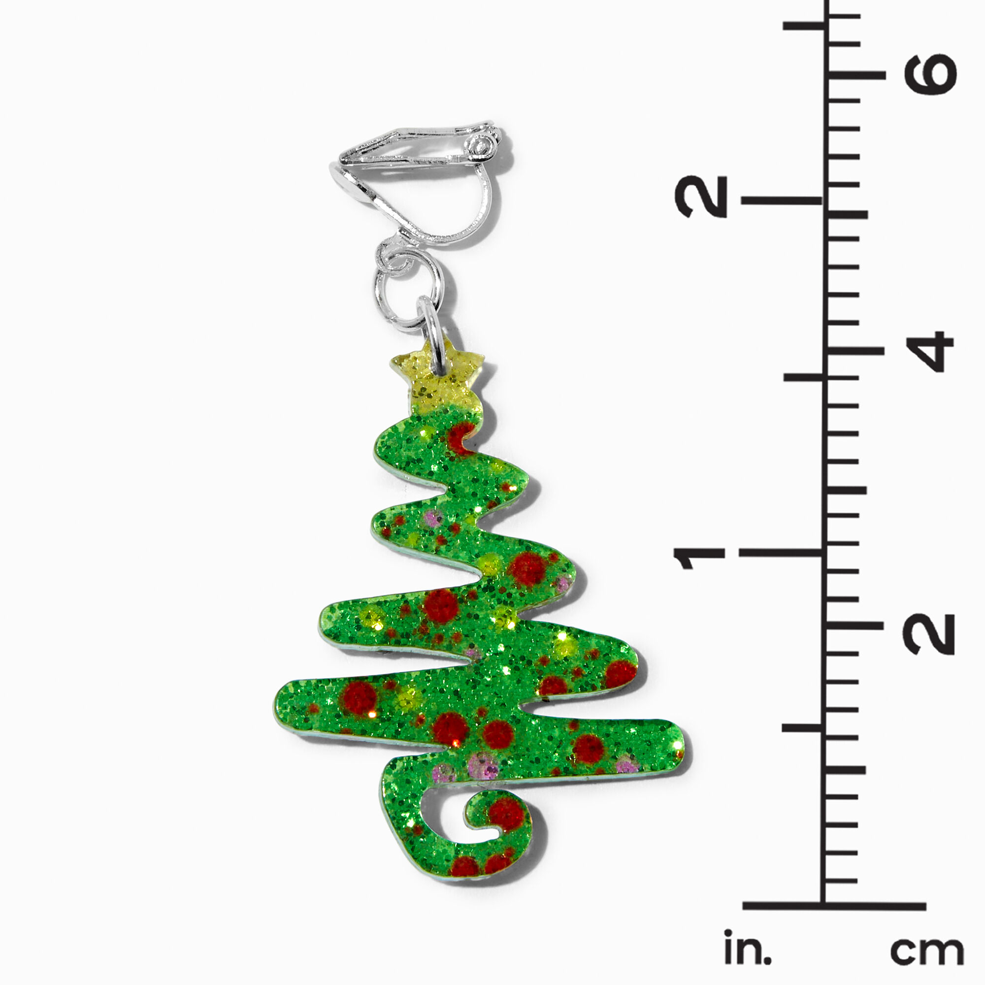 Pendantes à clip 5 cm sapin de Noël à paillettes en acrylique,