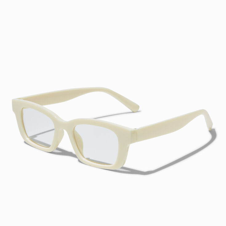 Lunettes &agrave; verres transparents rectangulaires jaune clair,