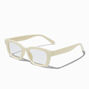 Lunettes &agrave; verres transparents rectangulaires jaune clair,