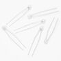 Pearl Hair Pins - White, 6 Pack,