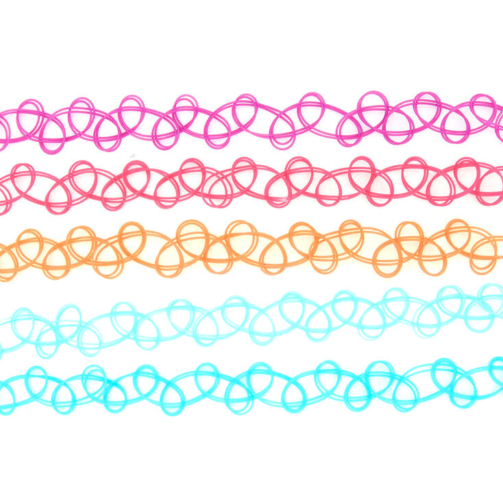 Summer Tattoo Choker Necklaces - 5 Pack,