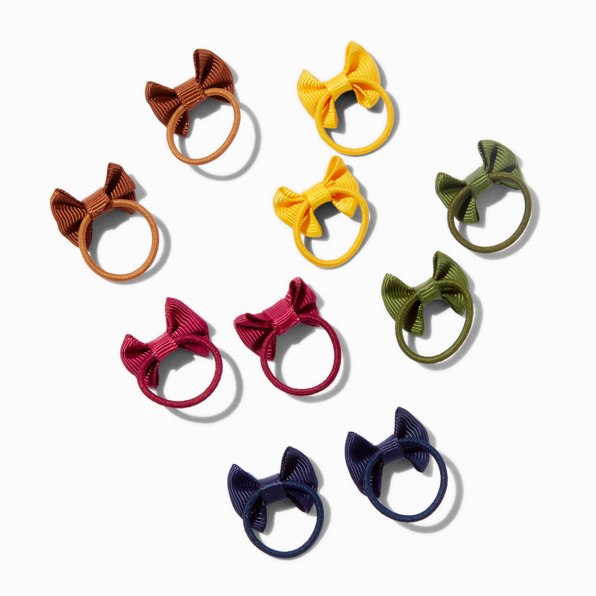 Claire's Club Fall Bow Hair Ties - 10 Pack,