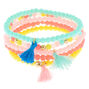 Claire&#39;s Club Pastel Beaded Tassel Stretch Bracelets - 5 Pack,