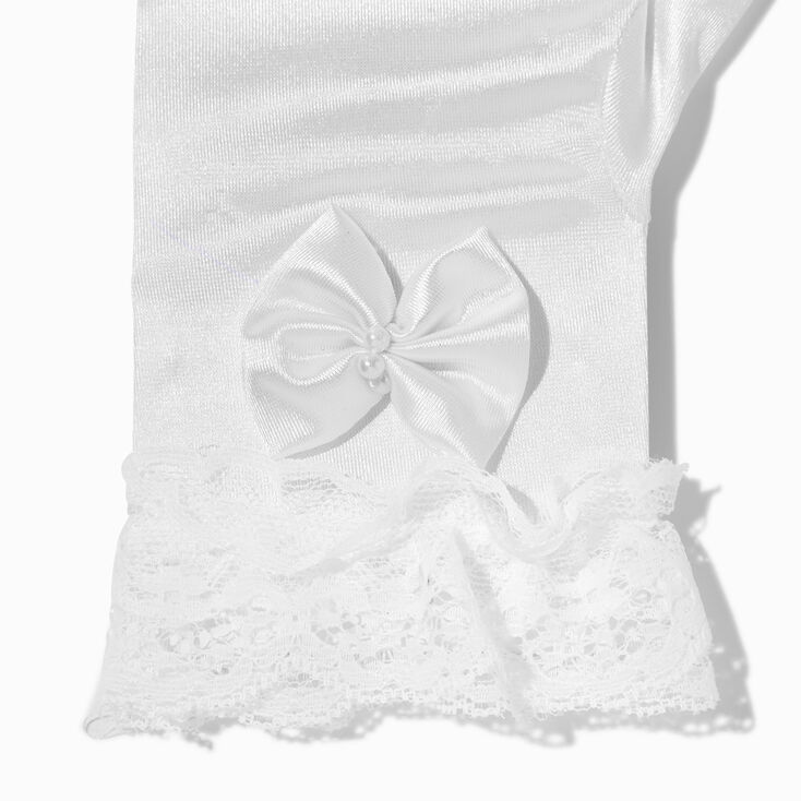 Claire&#39;s Club Special Occasion White Satin Gloves - 1 Pair,