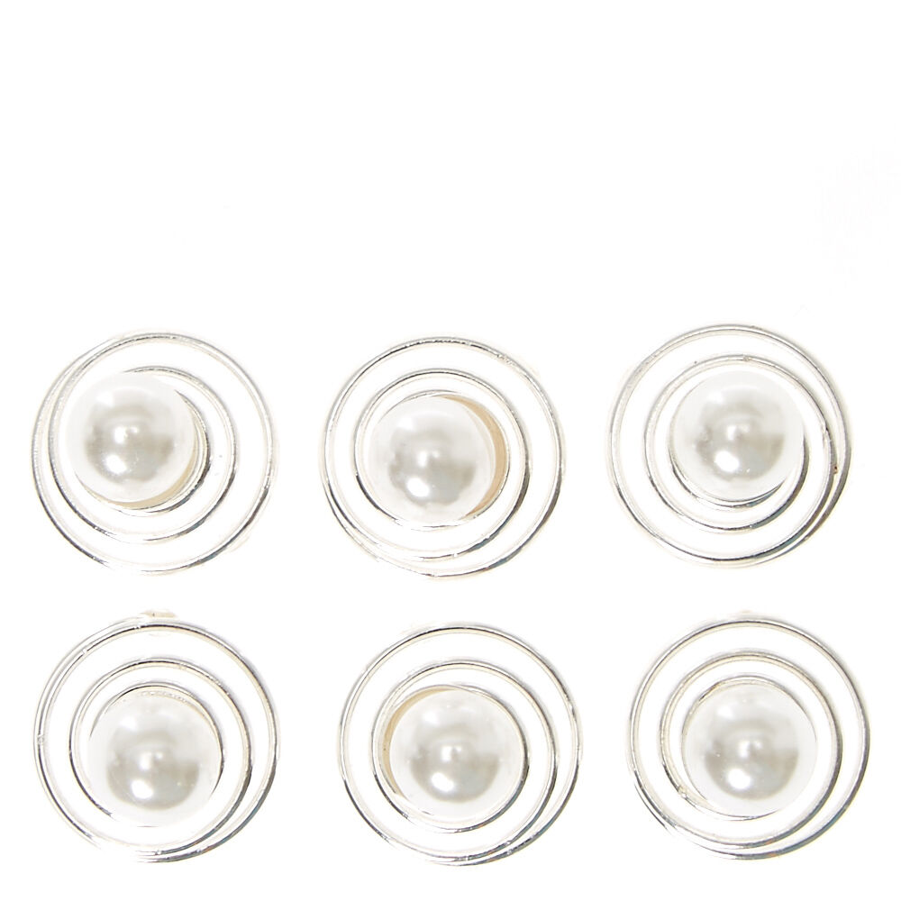 Claire's Club Pearl Hair Spinners - 6 Pack,