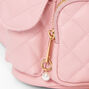 Quilted Mini Flap Backpack - Blush Pink,