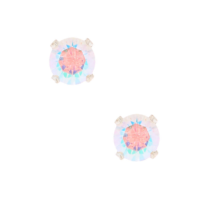 Claire's Boucles d'oreilles rondes avec zircon cubiques d'imitation 5 mm