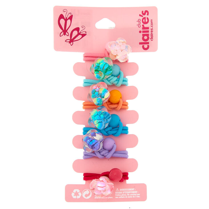 Claire&#39;s Club Rainbow Flower Hair Bobbles - 6 Pack,