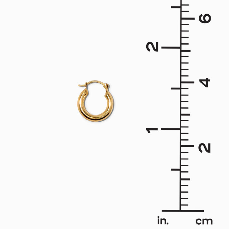 C LUXE by Claire&#39;s 14k Yellow Gold 12MM Hoop Earrings,