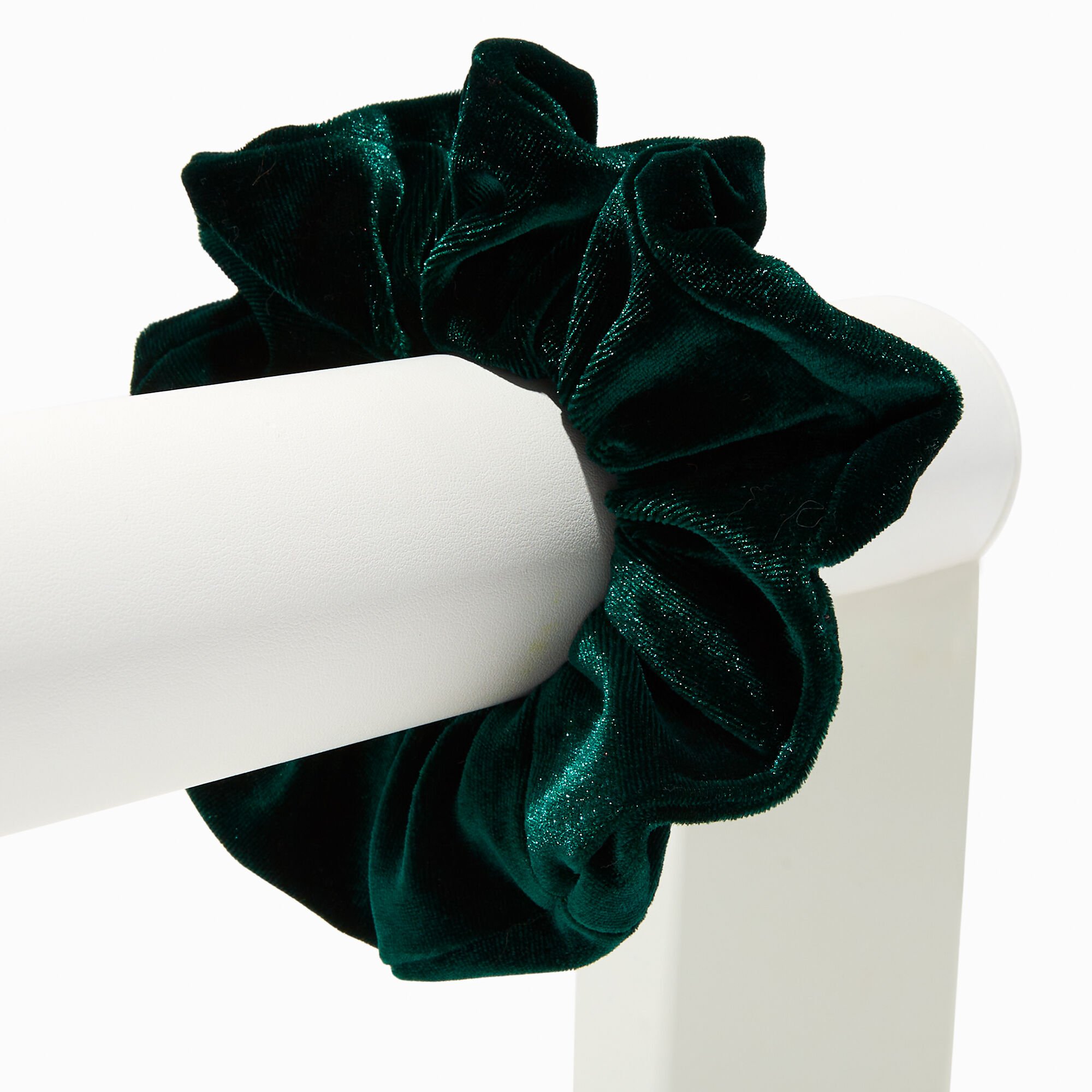 Chouchou en velours vert foncé,