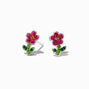 C LUXE by Claire&#39;s Sterling Silver Pink Flower Stud Earrings,