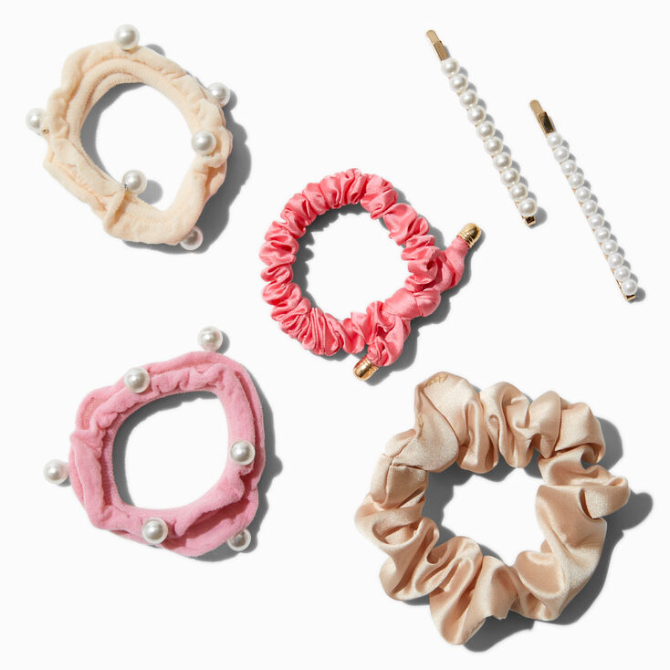 Pearl Brights Scrunchie &amp; Hair Pin Set - 6 Pack,
