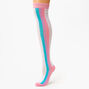 Over The Knee Pastel Striped Socks - Rainbow,