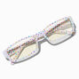 Claire&#39;s Club Rainbow Polka Dots Rectangular Clear Lens Frames,