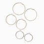 Gold-tone Textured Graduated Hoop Earrings - 3 Pack,