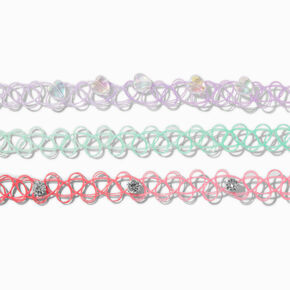 Pastel Ombr&eacute; Tattoo Choker Necklaces - 3 Pack,