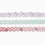 Pastel Ombr&eacute; Tattoo Choker Necklaces - 3 Pack,