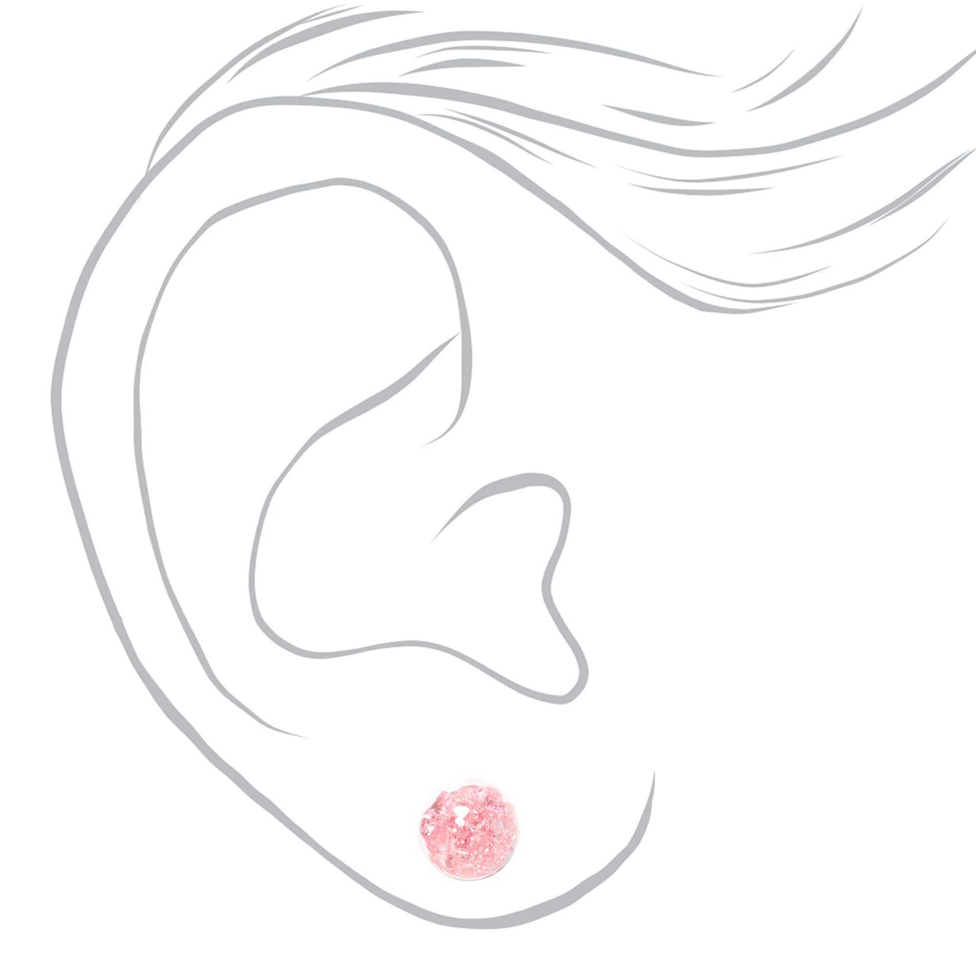 Silver Pastel Bead Shaker Stud Earrings - 3 Pack,