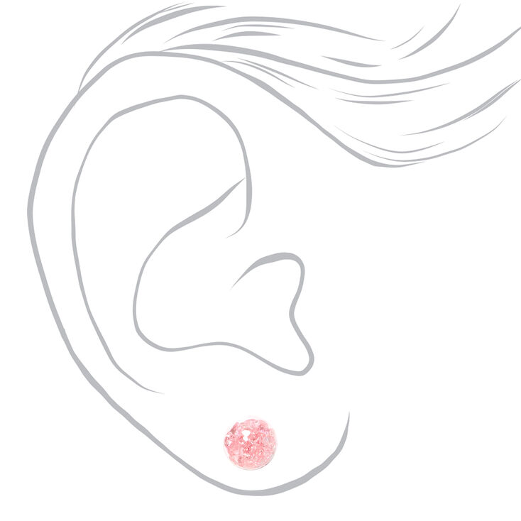 Silver Pastel Bead Shaker Stud Earrings - 3 Pack,