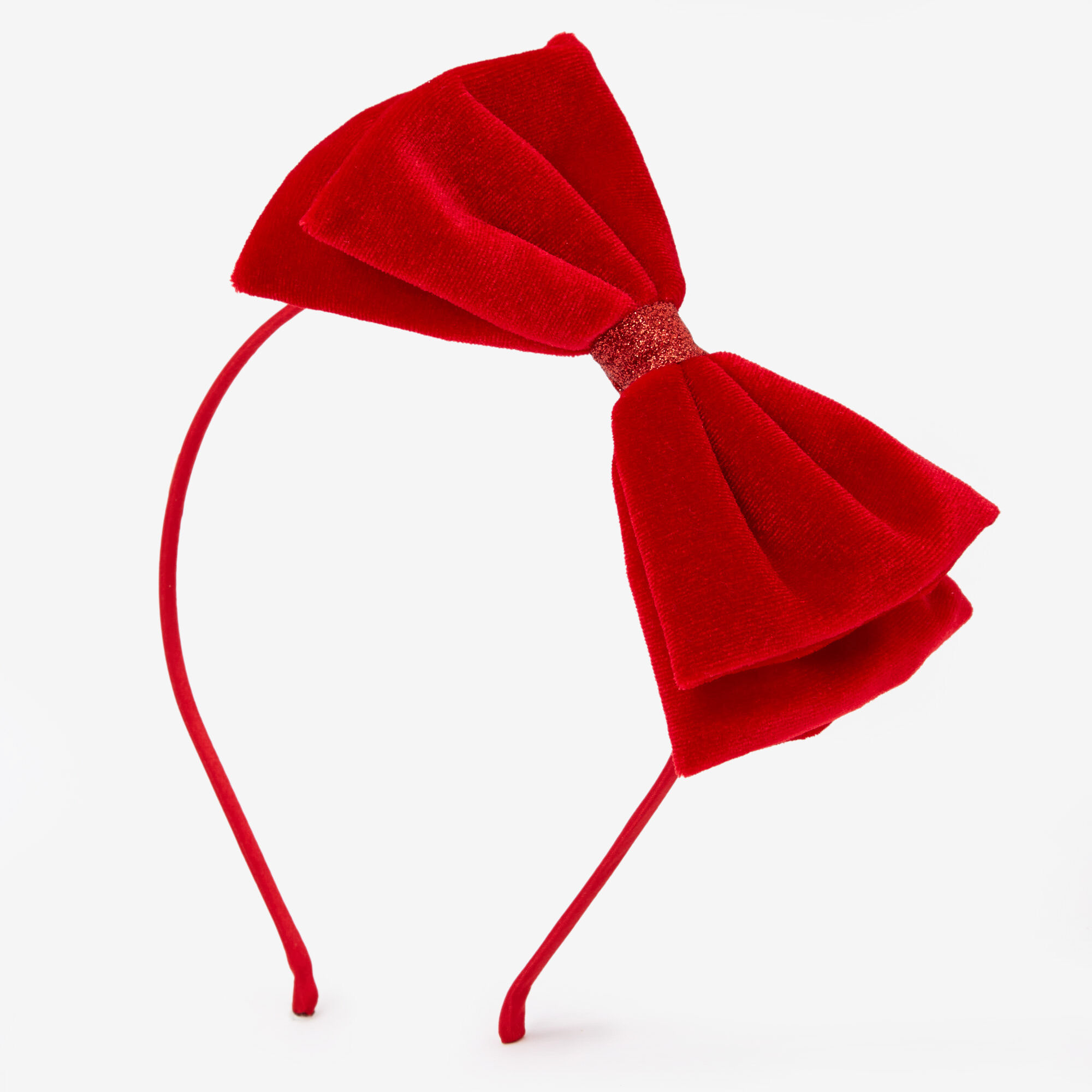 Velvet Bow Headband - Red | Claire's
