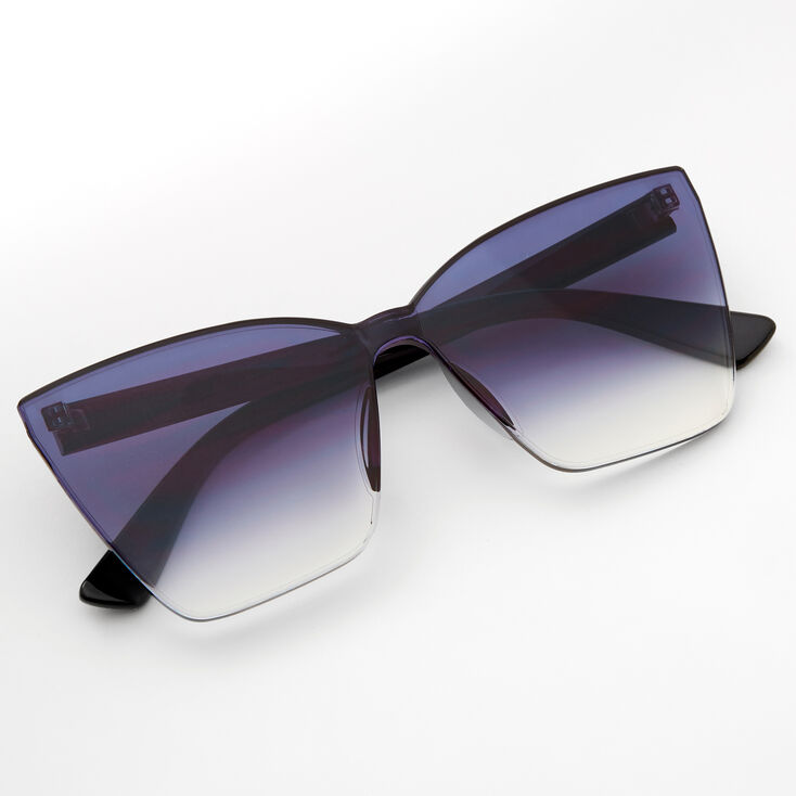 Black Faded Shield Sunglasses,