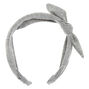 Solid Knotted Bow Headband - Light Gray,