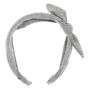 Solid Knotted Bow Headband - Light Grey,