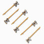 &Eacute;pingles &agrave; cheveux n&oelig;uds en zircon cubique couleur dor&eacute;e - Lot de 6,
