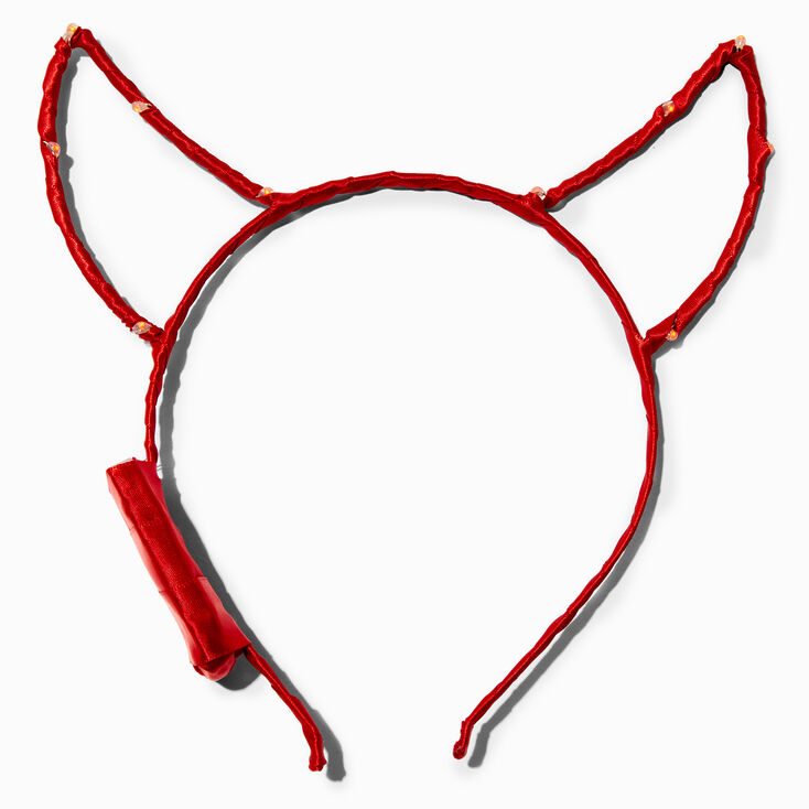 Serre-t&ecirc;te avec oreilles de diable rouges qui s&rsquo;allume,