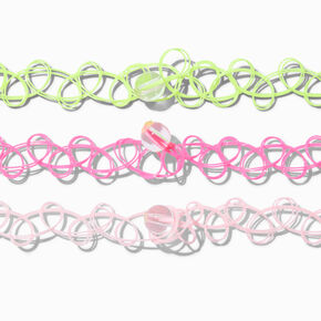 Claire&#39;s Club Summer Charm Tattoo Choker Necklaces - 3 Pack,