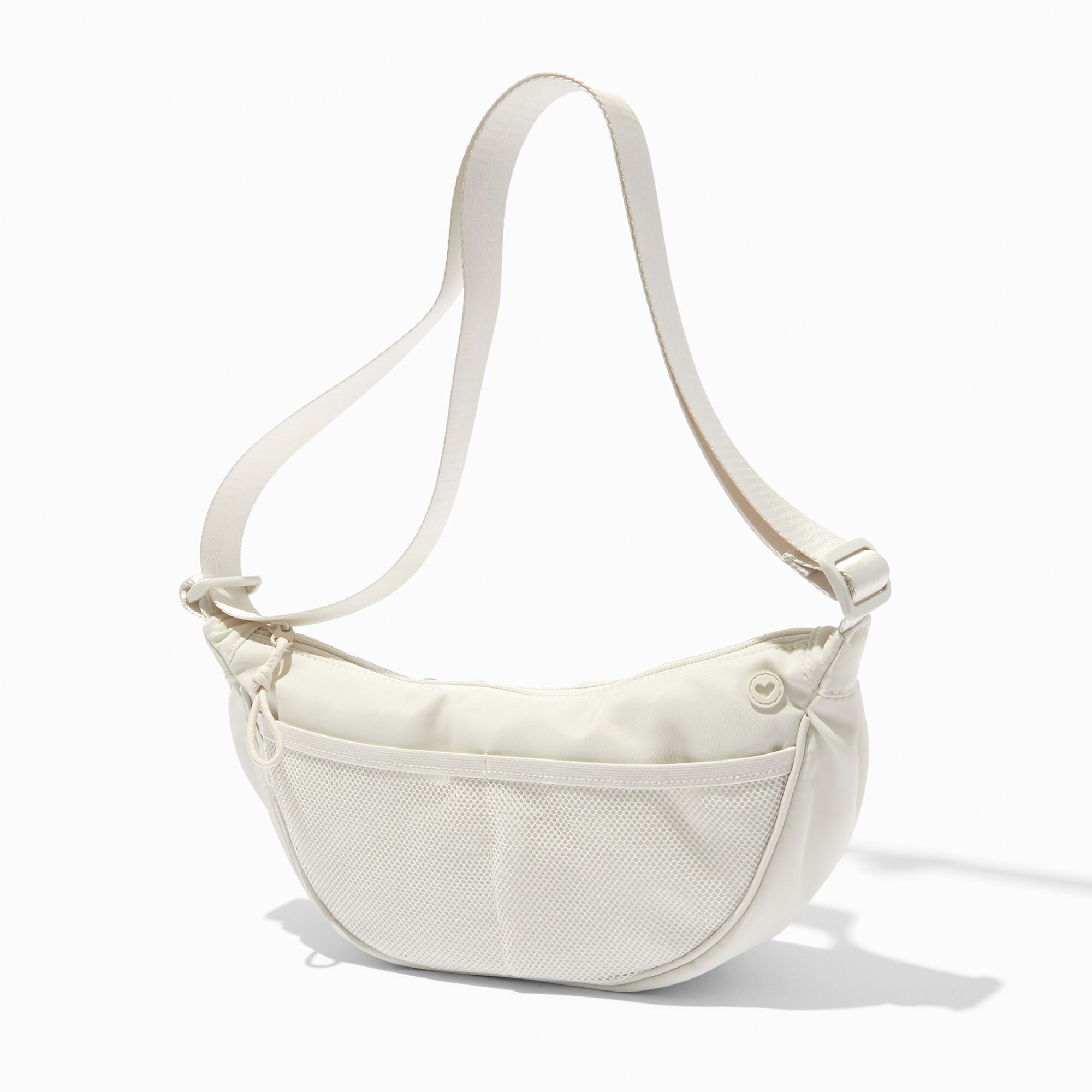 Sac à bandoulière bombé en nylon blanc,