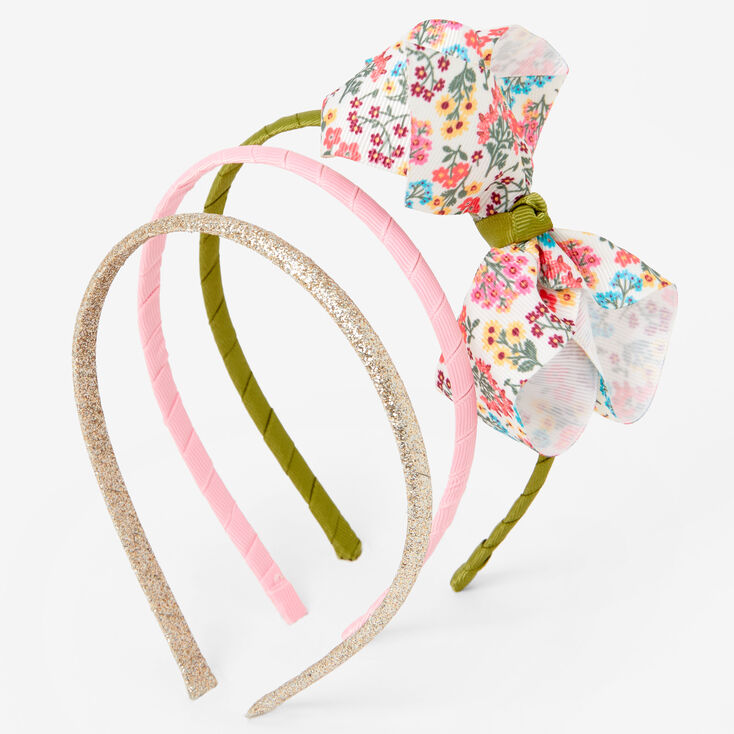 Claire&#39;s Club Floral &amp; Glitter Headband Set - 3 Pack,