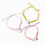 Yin Yang Daisy Adjustable Friendship Bracelets - 3 Pack,