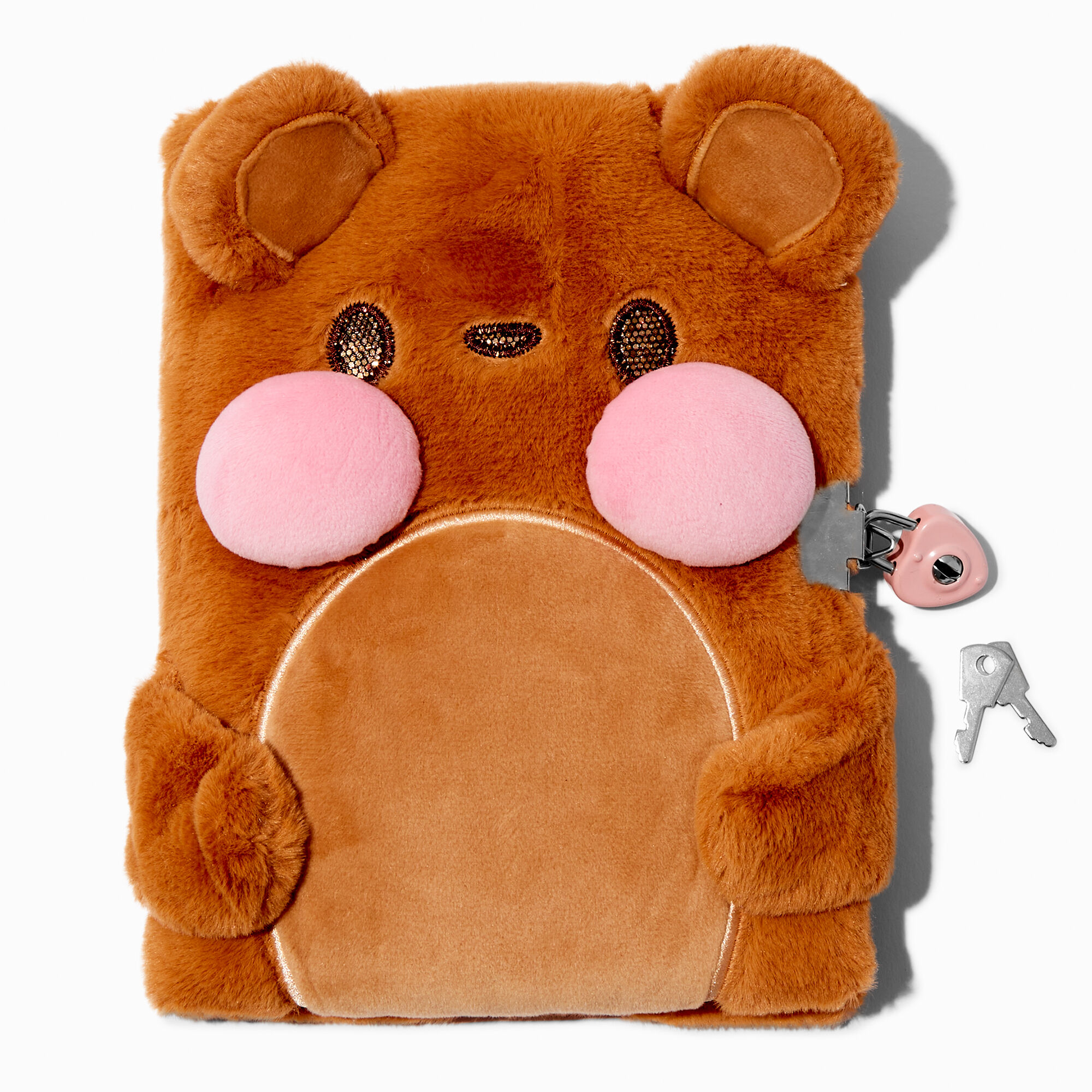 View Claires Bear Lock Diary Brown information