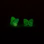 Pastel Glitter Glow in the Dark Butterfly Sterling Silver Post Stud Earrings,