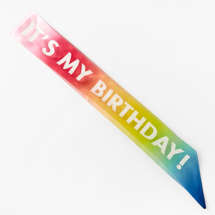 It&#39;s My Birthday Rainbow Sash,
