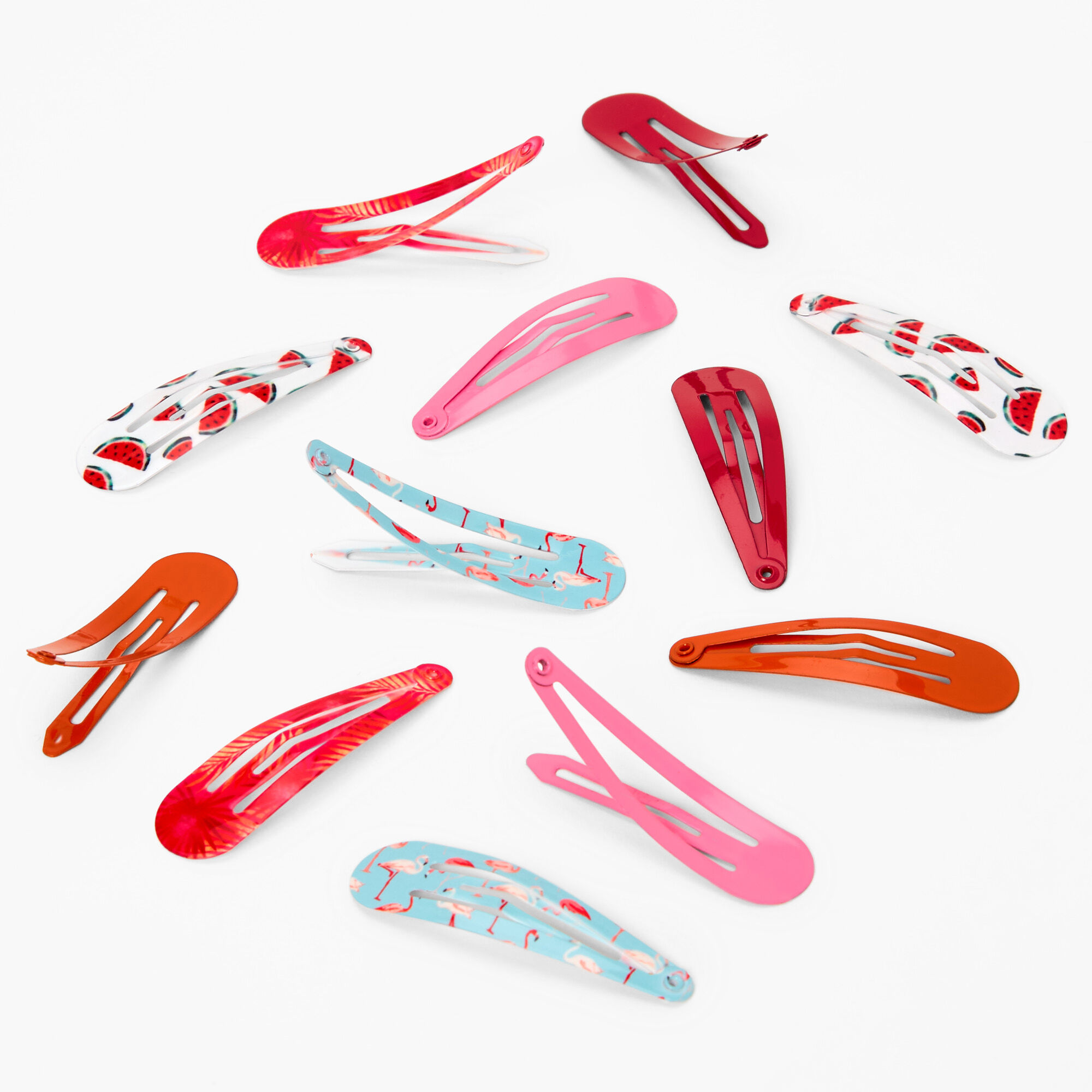 Flamingo Snap Hair Clips - 12 Pack | Claire's