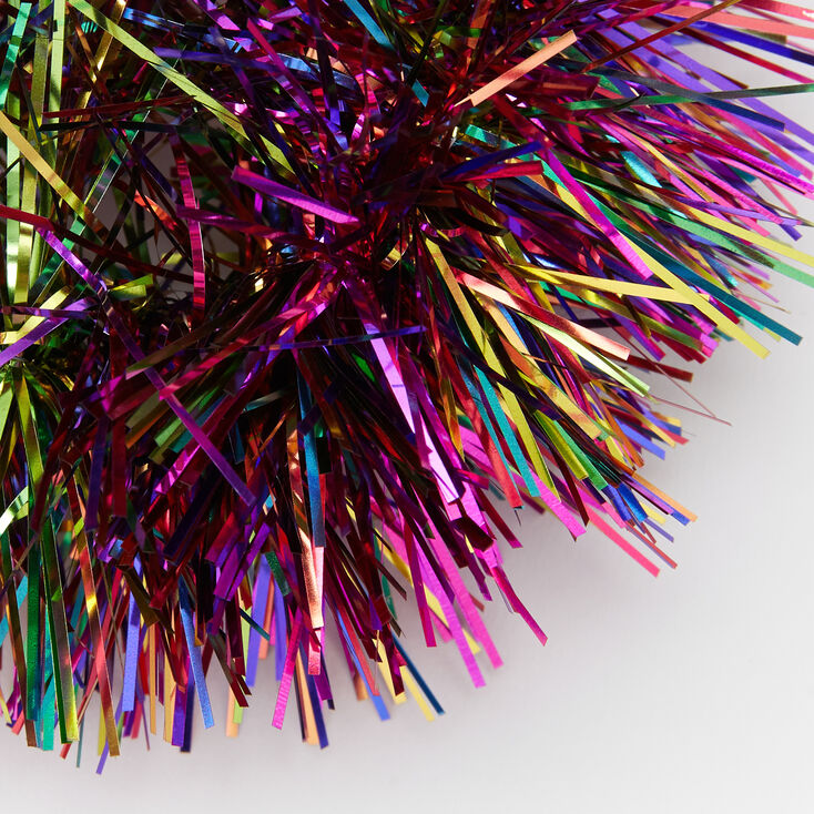 Medium Rainbow Tinsel Hair Scrunchie,