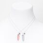 Best Friends Pastel Faux Crystal Pendant Necklaces - 2 Pack,