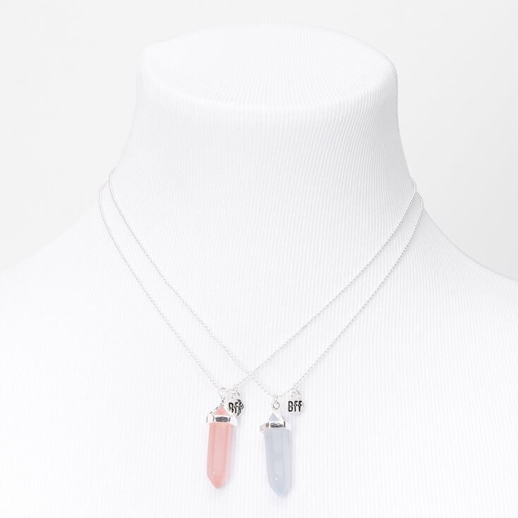 Best Friends Pastel Faux Crystal Pendant Necklaces - 2 Pack,