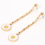 Gold Daisy 3&quot; Drop Earrings,