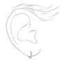 Silver 10MM Beaded Look Hoop Earrings,