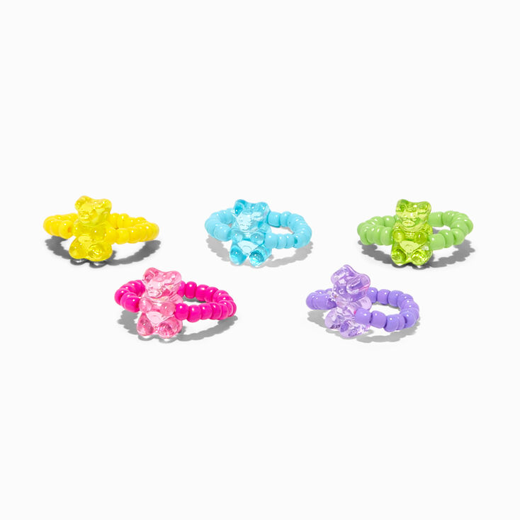 Best Friends Rainbow Gummy Bears Rings - 5 Pack,