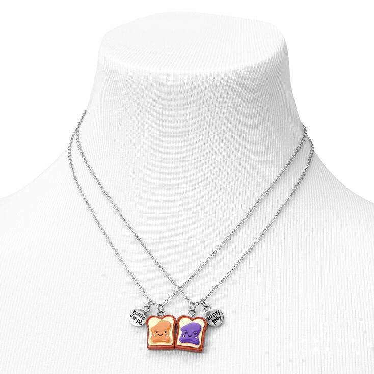 Silver 16&#39;&#39; Best Friends Peanut Butter &amp; Jelly Necklaces - 2 Pack,